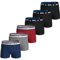 NFL Herren Boxershorts, 6er Pack - NFL Teams, Boxers, Football, Logo, Baumwollmischung, Größe 2XL in Bunt
