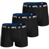 NFL Herren Boxershorts, 3er Pack - NFL Shield 3Pack Boxers, Baumwoll-Stretch, Logobund, Größe M in Schwarz