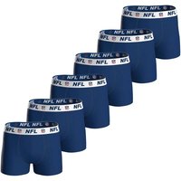 NFL Herren Boxershorts, 6er Pack - NFL Shield 6Pack Boxers, Baumwoll-Stretch, Logobund, Größe L in Blau