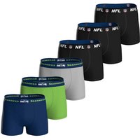 NFL Herren Boxershorts, 6er Pack - NFL Teams, Boxers, Football, Logo, Baumwollmischung, Größe XL in Bunt
