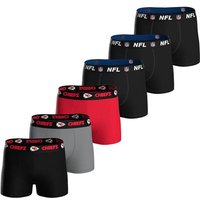 NFL Herren Boxershorts, 6er Pack - NFL Teams, Boxers, Football, Logo, Baumwollmischung, Größe M in Bunt