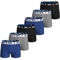 NFL Herren Boxershorts, 6er Pack - NFL Shield 6Pack Boxers, Baumwoll-Stretch, Logobund, Größe M in Blau
