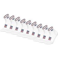NFL Unisex Quarter-Socken, 9er Pack - NFL Shield 9Pack Quarter Socks, Logo, Streifen, Baumwollmischung, Größe 39-42 in Weiß