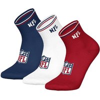 NFL Unisex Quarter-Socken, 3er Pack - NFL Shield 3Pack Quarter Socks, Logo, Streifen, Baumwollmischung