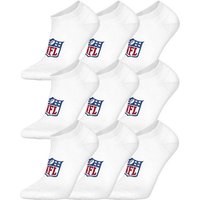 NFL Unisex Sneaker-Socken, 9er Pack - NFL Shield 9Pack Sneaker Socks, Logo, Baumwollmischung, Größe 43-46 in Weiß