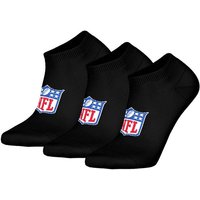 NFL Unisex Sneaker-Socken, 3er Pack - NFL Shield 3Pack Sneaker Socks, Logo, Baumwollmischung, Größe 39-42 in Schwarz