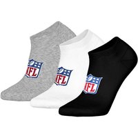 NFL Unisex Sneaker-Socken, 3er Pack - NFL Shield 3Pack Sneaker Socks, Logo, Baumwollmischung, Größe 39-42 in Weiß