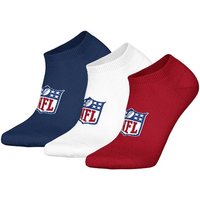 NFL Unisex Sneaker-Socken, 3er Pack - NFL Shield 3Pack Sneaker Socks, Logo, Baumwollmischung, Größe 39-42 in Blau
