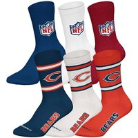 NFL Unisex Socken, 6er Pack - NFL Teams, 6Pack Crew Socks, Football, Logo, Baumwollmischung, Größe 39-42 in Bunt