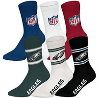 NFL Unisex Socken, 6er Pack - NFL Teams, 6Pack Crew Socks, Football, Logo, Baumwollmischung, Größe 39-42 in Bunt