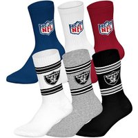 NFL Unisex Socken, 6er Pack - NFL Teams, 6Pack Crew Socks, Football, Logo, Baumwollmischung, Größe 43-46 in Bunt
