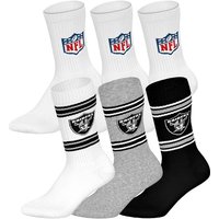NFL Unisex Socken, 6er Pack - NFL Teams, 6Pack Crew Socks, Football, Logo, Baumwollmischung, Größe 43-46 in Weiß