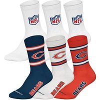 NFL Unisex Socken, 6er Pack - NFL Teams, 6Pack Crew Socks, Football, Logo, Baumwollmischung, Größe 39-42 in Weiß