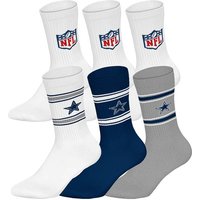 NFL Unisex Socken, 6er Pack - NFL Teams, 6Pack Crew Socks, Football, Logo, Baumwollmischung, Größe 39-42 in Weiß