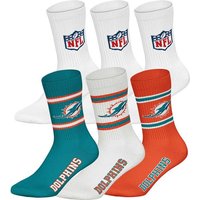 NFL Unisex Socken, 6er Pack - NFL Teams, 6Pack Crew Socks, Football, Logo, Baumwollmischung, Größe 39-42 in Weiß