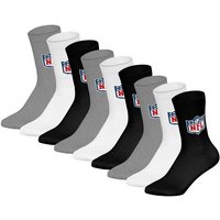 NFL Unisex Socken, 9er Pack - NFL Shield 9Pack Crew Socks, Logo, Baumwollmischung, Größe 39-42 in Weiß