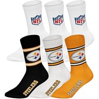 NFL Unisex Socken, 6er Pack - NFL Teams, 6Pack Crew Socks, Football, Logo, Baumwollmischung, Größe 39-42 in Weiß