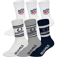 NFL Unisex Socken, 6er Pack - NFL Teams, 6Pack Crew Socks, Football, Logo, Baumwollmischung, Größe 43-46 in Weiß