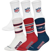 NFL Unisex Socken, 6er Pack - NFL Teams, 6Pack Crew Socks, Football, Logo, Baumwollmischung, Größe 43-46 in Weiß