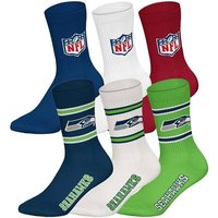 NFL Unisex Socken, 6er Pack - NFL Teams, 6Pack Crew Socks, Football, Logo, Baumwollmischung, Größe 39-42 in Bunt