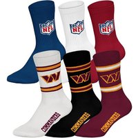 NFL Unisex Socken, 6er Pack - NFL Teams, 6Pack Crew Socks, Football, Logo, Baumwollmischung, Größe 43-46 in Bunt