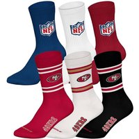 NFL Unisex Socken, 6er Pack - NFL Teams, 6Pack Crew Socks, Football, Logo, Baumwollmischung, Größe 43-46 in Bunt