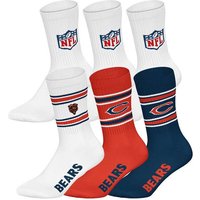 NFL Unisex Socken, 6er Pack - NFL Teams, 6Pack Crew Socks, Football, Logo, Baumwollmischung, Größe 39-42 in Weiß