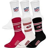 NFL Unisex Socken, 6er Pack - NFL Teams, 6Pack Crew Socks, Football, Logo, Baumwollmischung, Größe 43-46 in Weiß