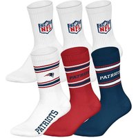 NFL Unisex Socken, 6er Pack - NFL Teams, 6Pack Crew Socks, Football, Logo, Baumwollmischung, Größe 39-42 in Weiß
