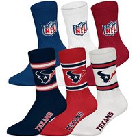 NFL Unisex Socken, 6er Pack - NFL Teams, 6Pack Crew Socks, Football, Logo, Baumwollmischung, Größe 43-46 in Bunt