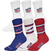 NFL Unisex Socken, 6er Pack - NFL Teams, 6Pack Crew Socks, Football, Logo, Baumwollmischung, Größe 39-42 in Weiß