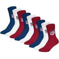 NFL Unisex Socken, 9er Pack - NFL Shield 9Pack Crew Socks, Logo, Baumwollmischung, Größe 39-42 in Blau