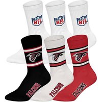 NFL Unisex Socken, 6er Pack - NFL Teams, 6Pack Crew Socks, Football, Logo, Baumwollmischung, Größe 39-42 in Weiß