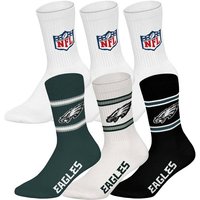 NFL Unisex Socken, 6er Pack - NFL Teams, 6Pack Crew Socks, Football, Logo, Baumwollmischung, Größe 43-46 in Weiß