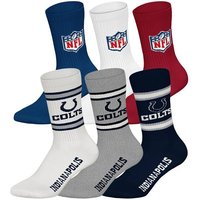 NFL Unisex Socken, 6er Pack - NFL Teams, 6Pack Crew Socks, Football, Logo, Baumwollmischung, Größe 39-42 in Bunt