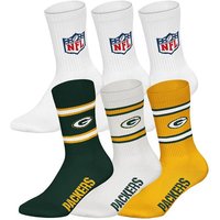 NFL Unisex Socken, 6er Pack - NFL Teams, 6Pack Crew Socks, Football, Logo, Baumwollmischung, Größe 39-42 in Weiß
