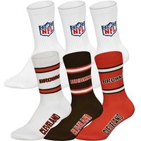 NFL Unisex Socken, 6er Pack - NFL Teams, 6Pack Crew Socks, Football, Logo, Baumwollmischung, Größe 43-46 in Weiß