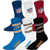 NFL Unisex Socken, 6er Pack - NFL Teams, 6Pack Crew Socks, Football, Logo, Baumwollmischung, Größe 43-46 in Bunt