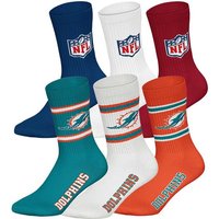 NFL Unisex Socken, 6er Pack - NFL Teams, 6Pack Crew Socks, Football, Logo, Baumwollmischung, Größe 39-42 in Bunt