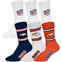 NFL Unisex Socken, 6er Pack - NFL Teams, 6Pack Crew Socks, Football, Logo, Baumwollmischung, Größe 39-42 in Weiß