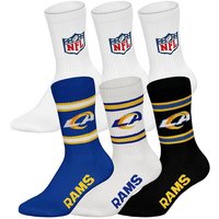 NFL Unisex Socken, 6er Pack - NFL Teams, 6Pack Crew Socks, Football, Logo, Baumwollmischung, Größe 43-46 in Weiß
