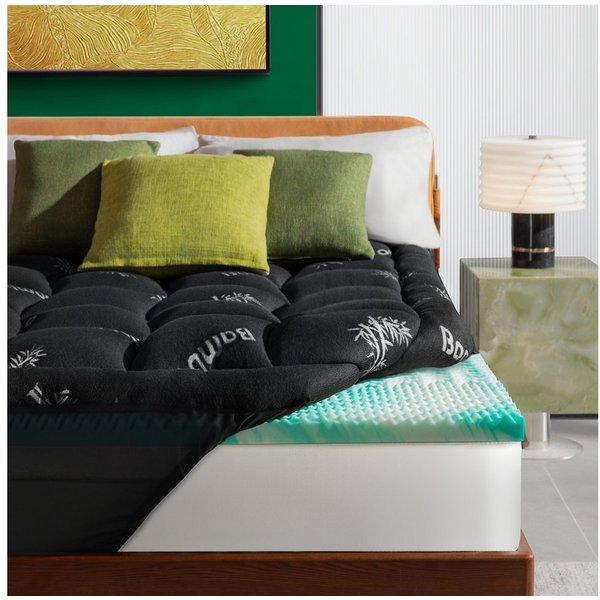 NicePlus, Topper Matratzentopper 7/10 cm – 5-Zonen Memory-Schaum Topper, Bambus-Bezug, 7 cm hoch, Topper für Boxspringbett, ergonomisch, atmungsaktiv, Waschbar 