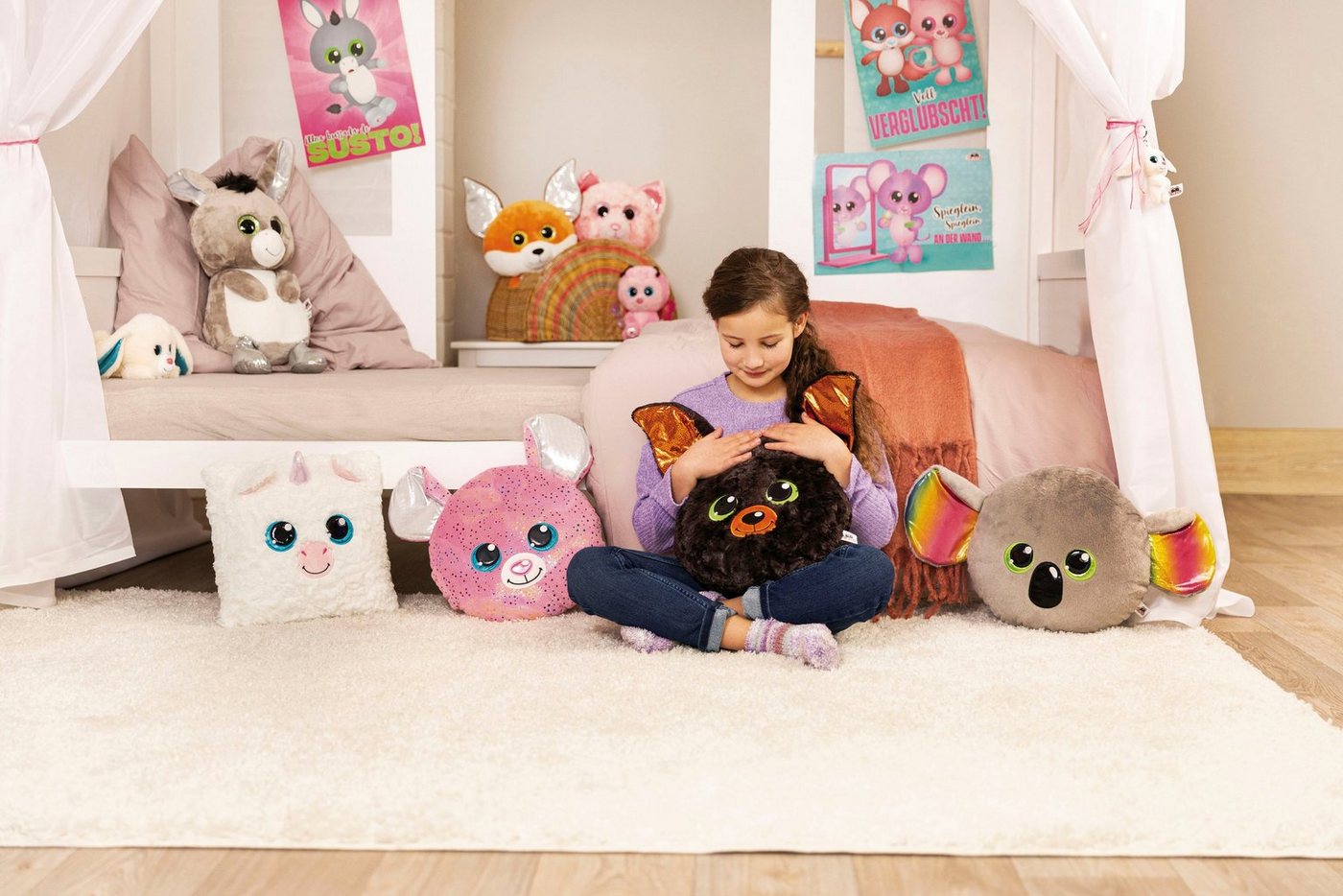 Nici Dekokissen Glubschis, Einhorn Milky-Fee, 30 cm – Bild 4 von 5