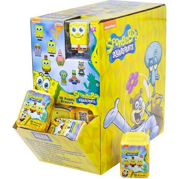 Nickelodeon Spielfigur Radiergummi 3D Sammel Spongebob Überraschungspaket keine freie Auswahl, (Set, 2-tlg., Geschenk-Set), 2er-Pack 3D Spongebob Figur Spaß für