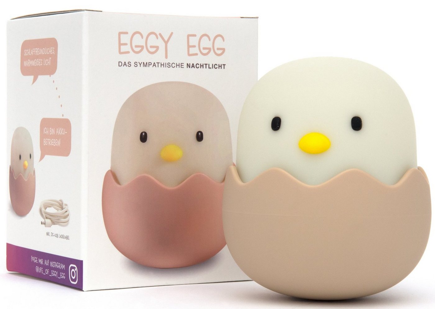 niermann LED Nachtlicht Eggy Egg, LED fest integriert, Kinderzimmer, Kinderlampe – Bild 2 von 5