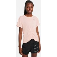 NIKE Damen DF RUN DVN TOP SS RUCHED, Größe XS in Weiß