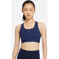 NIKE Damen DF SWSH ZIP FRONT BRA, Größe XS in Blau