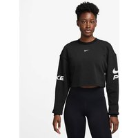 NIKE Damen Sweatshirt W NP DF FLC CREW TT GRX, Größe XS in Schwarz