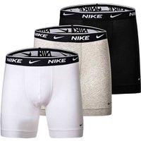 NIKE Herren Boxer Shorts, 3er Pack - Boxers, Cotton Stretch, einfarbig, Größe S in Weiß