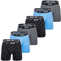 NIKE Herren Boxer Shorts, 6er Pack - Boxers, Cotton Stretch, einfarbig, Größe S in Schwarz